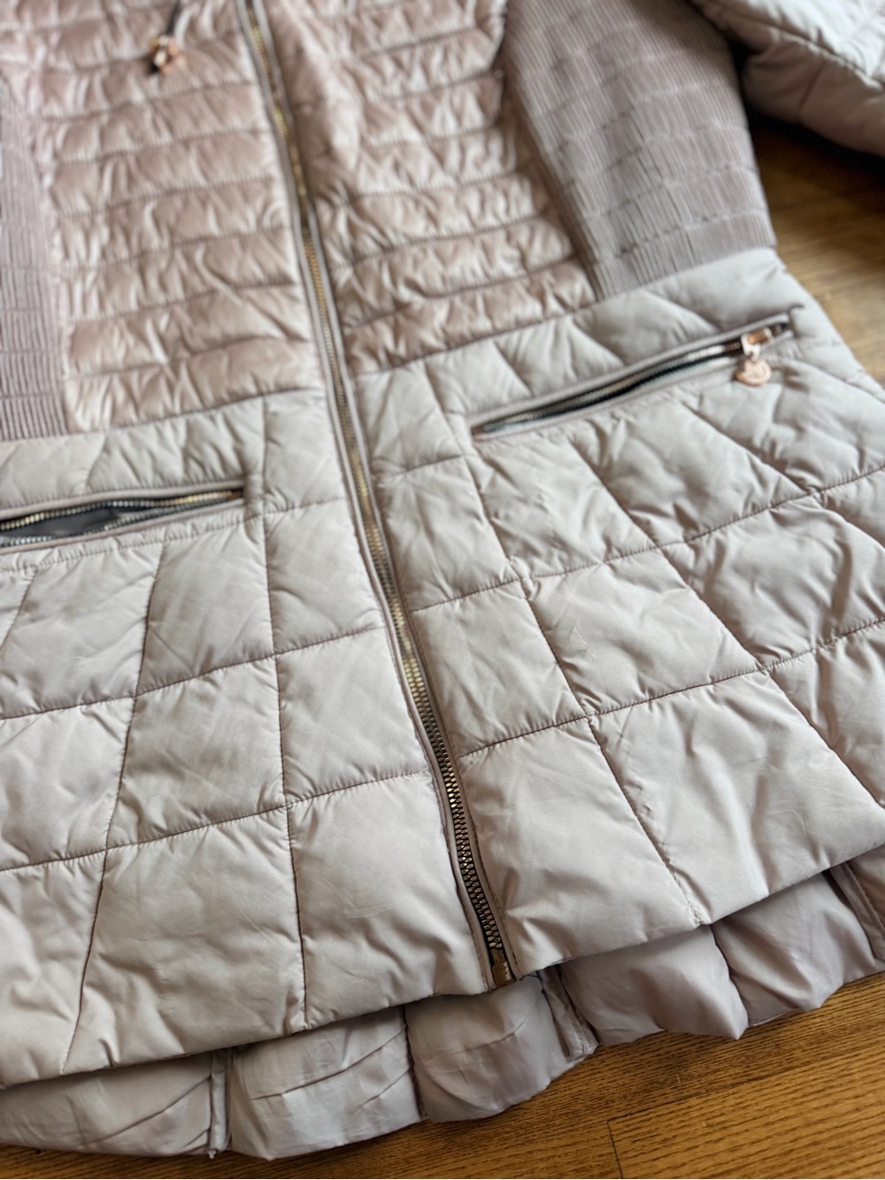 EUC Bernardo PrimaLoft Duck Free Puffer Jacket L Pink Rose Gold hardwear Y2K - Picture 3 of 9